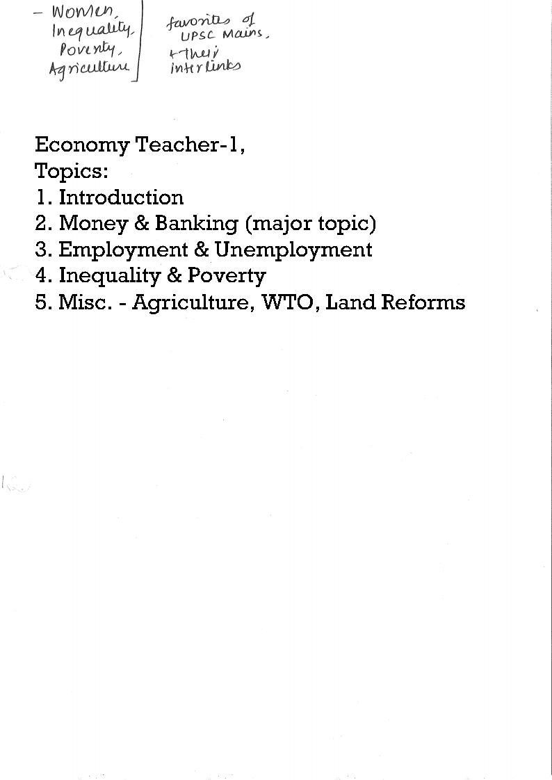 Vajiram Ravi Economy By Shyam Sunder Gs Paper Iii Handwritten Class
